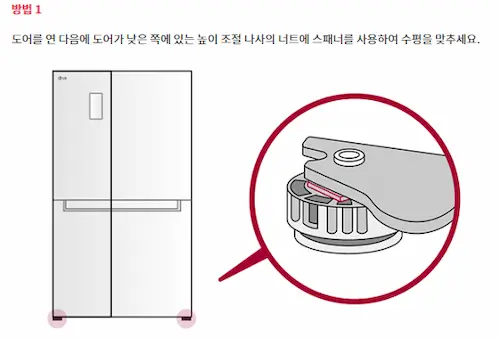 냉장고 수평 조절 1