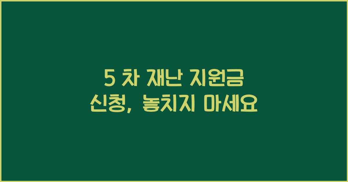 5 차 재난 지원금 신청