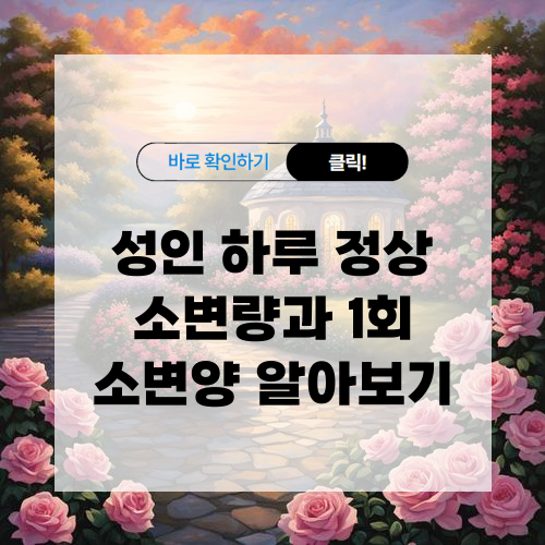 성인 하루 정상 소변량과 1회 소변양 알아보기