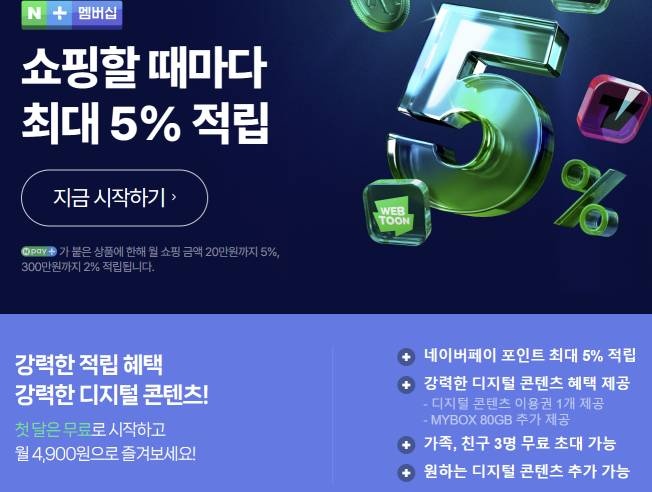 네이버플러스 멤버십 쇼핑 적립 클라우드 서비스