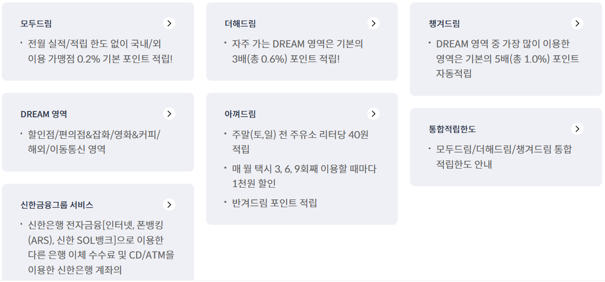 신한 'Deep Dream 체크카드'