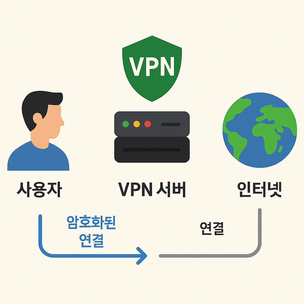 VPN의 작동 원리 설명 그래픽