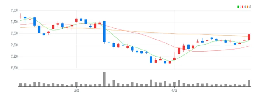 대주전자재료 차트