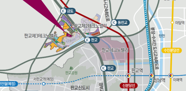 판교테크노밸리 중흥S-클래스 단지배치도 입지환경