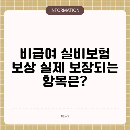 비급여 실비보험 보상 실제 보장되는 항목은?
