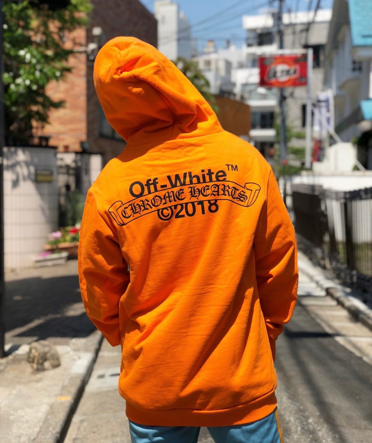  [OFF WHITE x CHROME HEARTS] 오프화이트 X 크롬하츠 로고 스웨트 셔츠 후드 티셔츠
