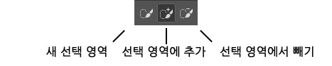 빠른 선택 도구의 연산 옵션