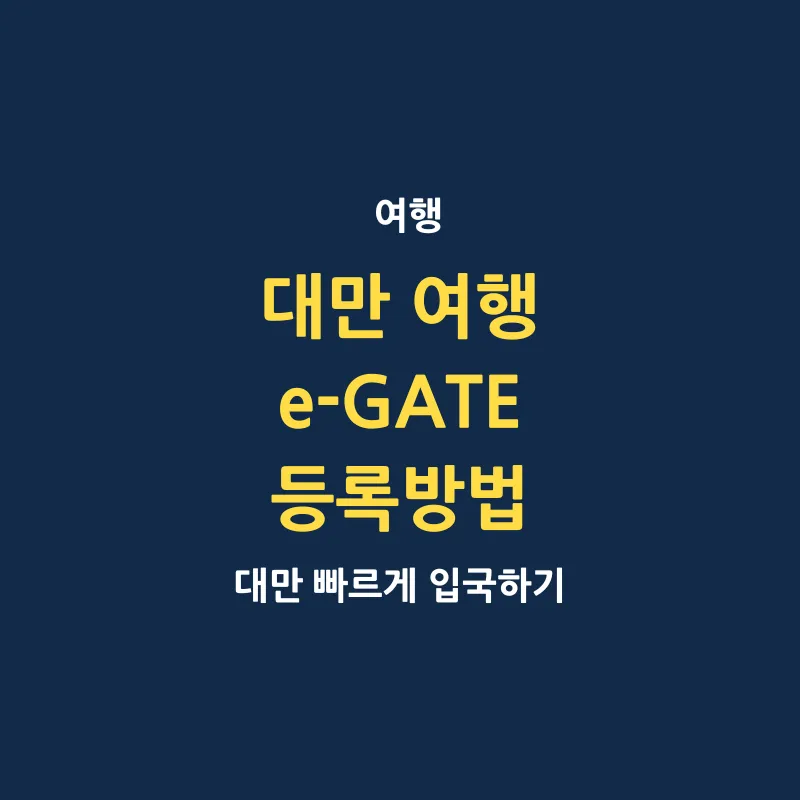 대만 여행 e-GATE 등록 빠르게 입국하는 방법