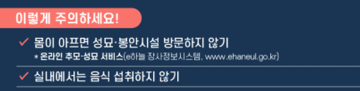 추석 특별방역 기간 거리두기 강화