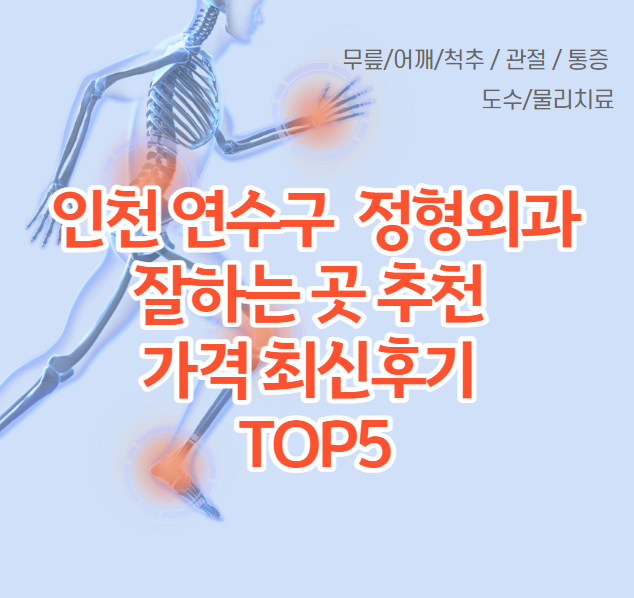 인천 연수구 정형외과 잘하는 곳 추천 가겨 전문과목 후기 TOP5