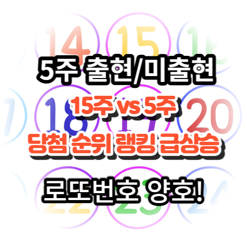 5주 출연 미출연 횟수 우승랭킹 급상승