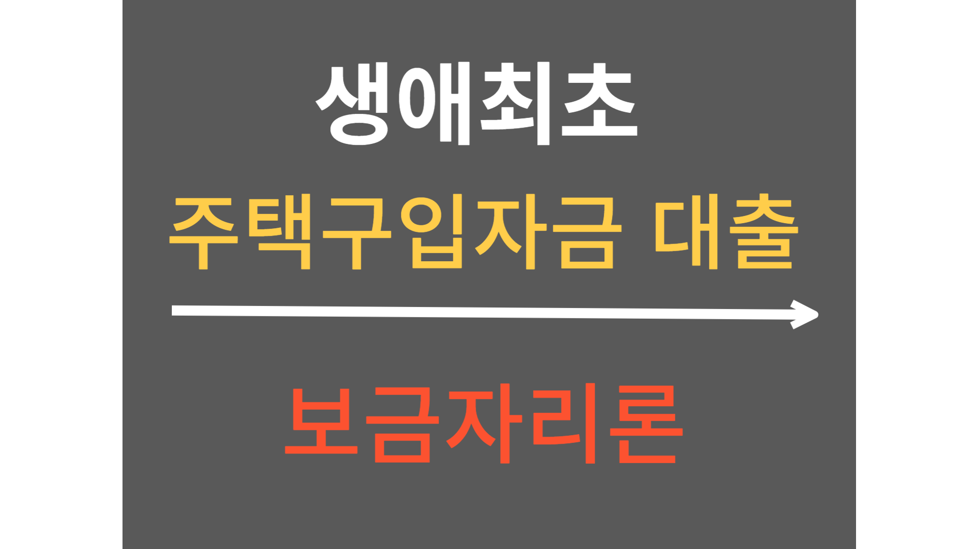  생애 최초 주택자금 대출 = 보금자리론