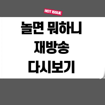  놀면 뭐하니 재방송 다시보기 무료