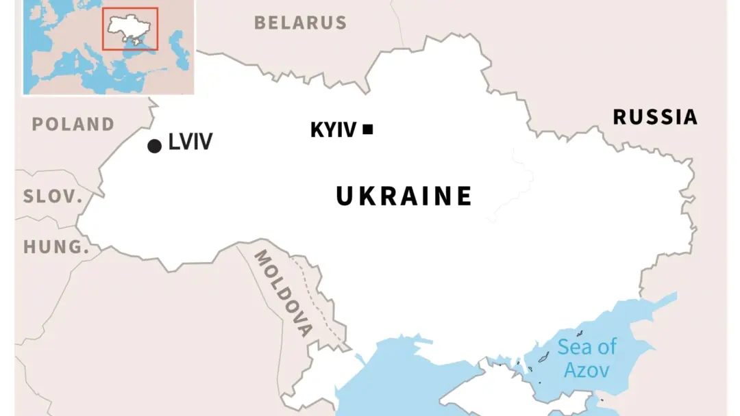 우크라이나-러시아-지도-사진