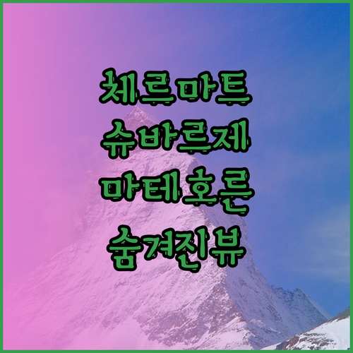 호텔 슈바르제 숙박 후기! 체르마트 