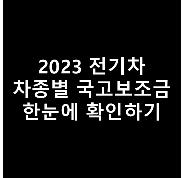2023 전기차 보조금 차종별 국고보조금 국고 EV6 GV80 아이오닉5 아이오닉6 니로 M3 MY gv60