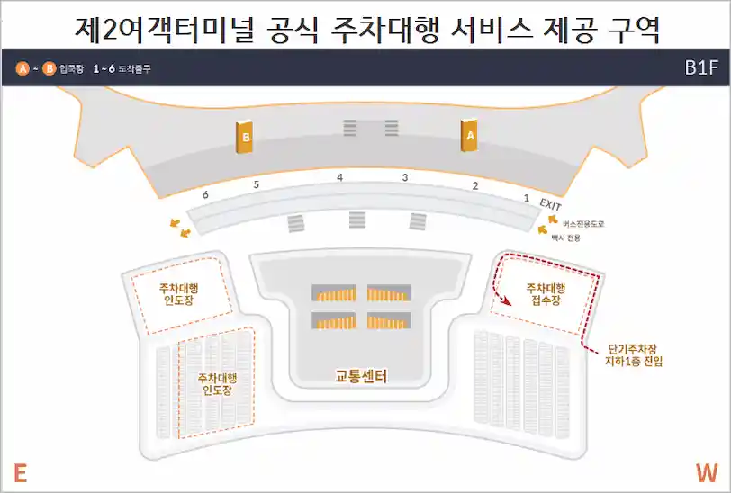 제2여객터미널 공식 주차대행 서비스 제공 구역