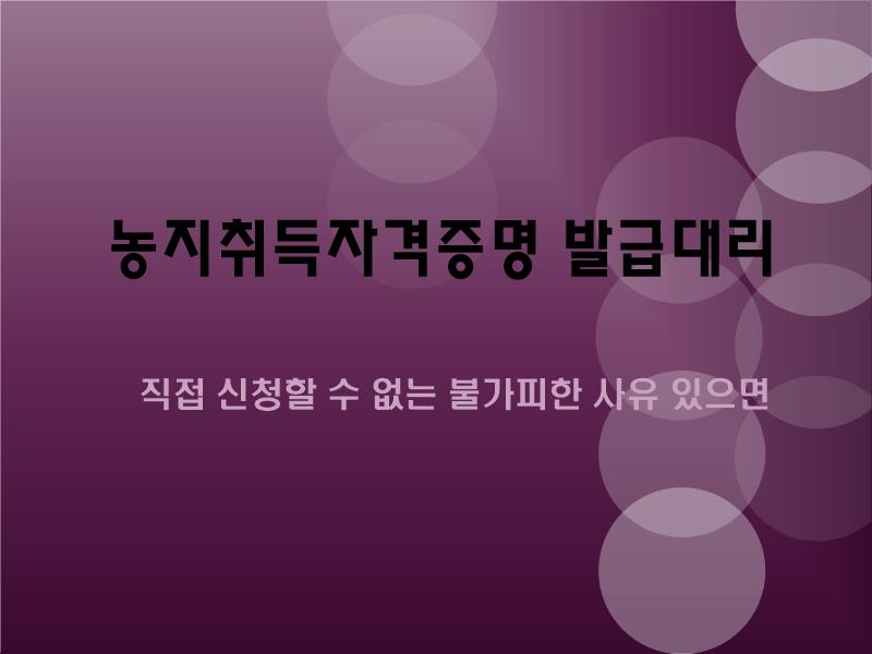  농지취득자격증명 발급신청 대리