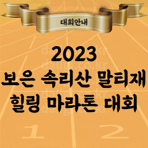 2023 보은 속리산 말티재 힐링 알몸 마라톤 대회 코스 복장 기념품 전체 공지