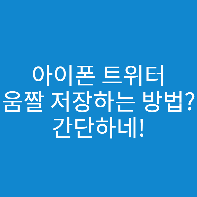 아이폰 트위터 움짤 저장하는 방법 굉장히 쉽네요.