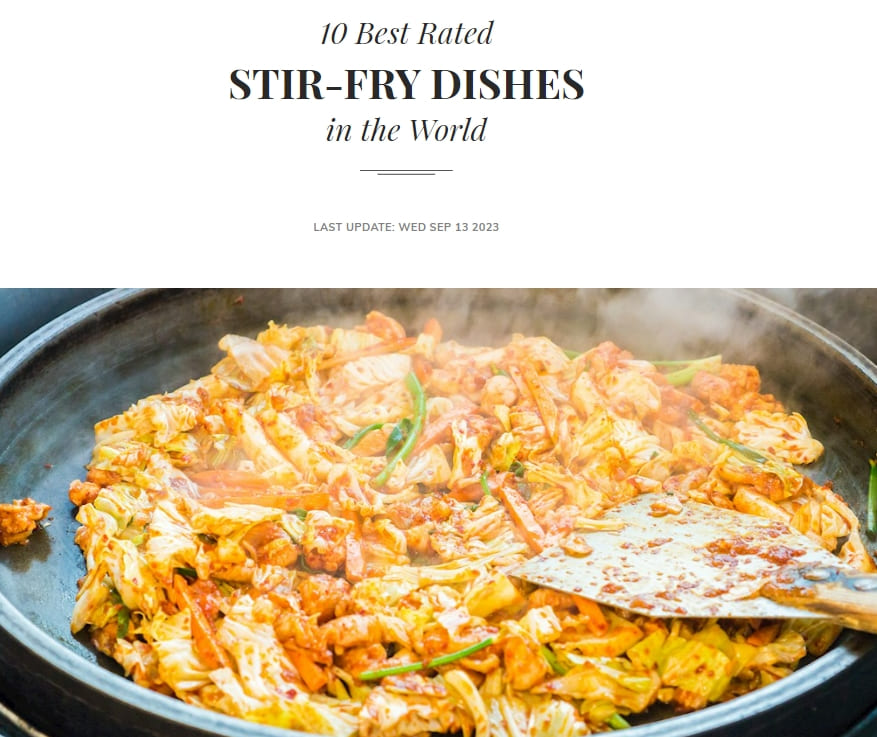  세계 최고의 볶음 요리: 한국 닭갈비 그리고...VIDEO: 10 Best Rated STIR-FRY DISHES in the World