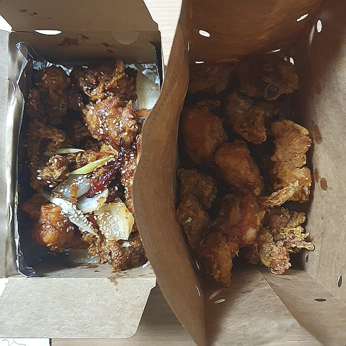 노랑통닭 (깐풍치킨+후라이드 반반)