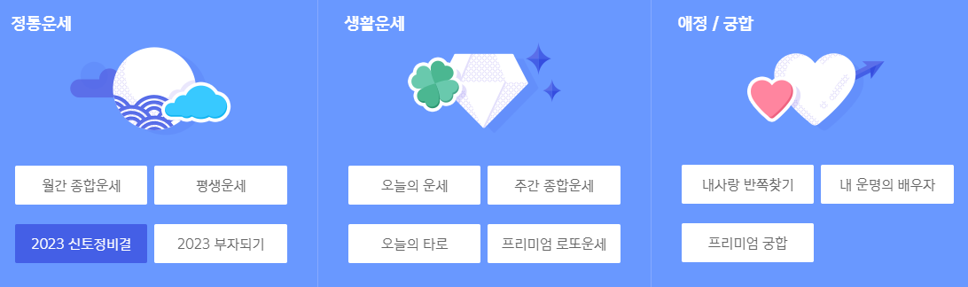  2023년 운세 토정비결 무료로 확인하세요 (신한라이프)