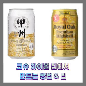  코슈 하이볼 집에서 만드는 방법 & 팁