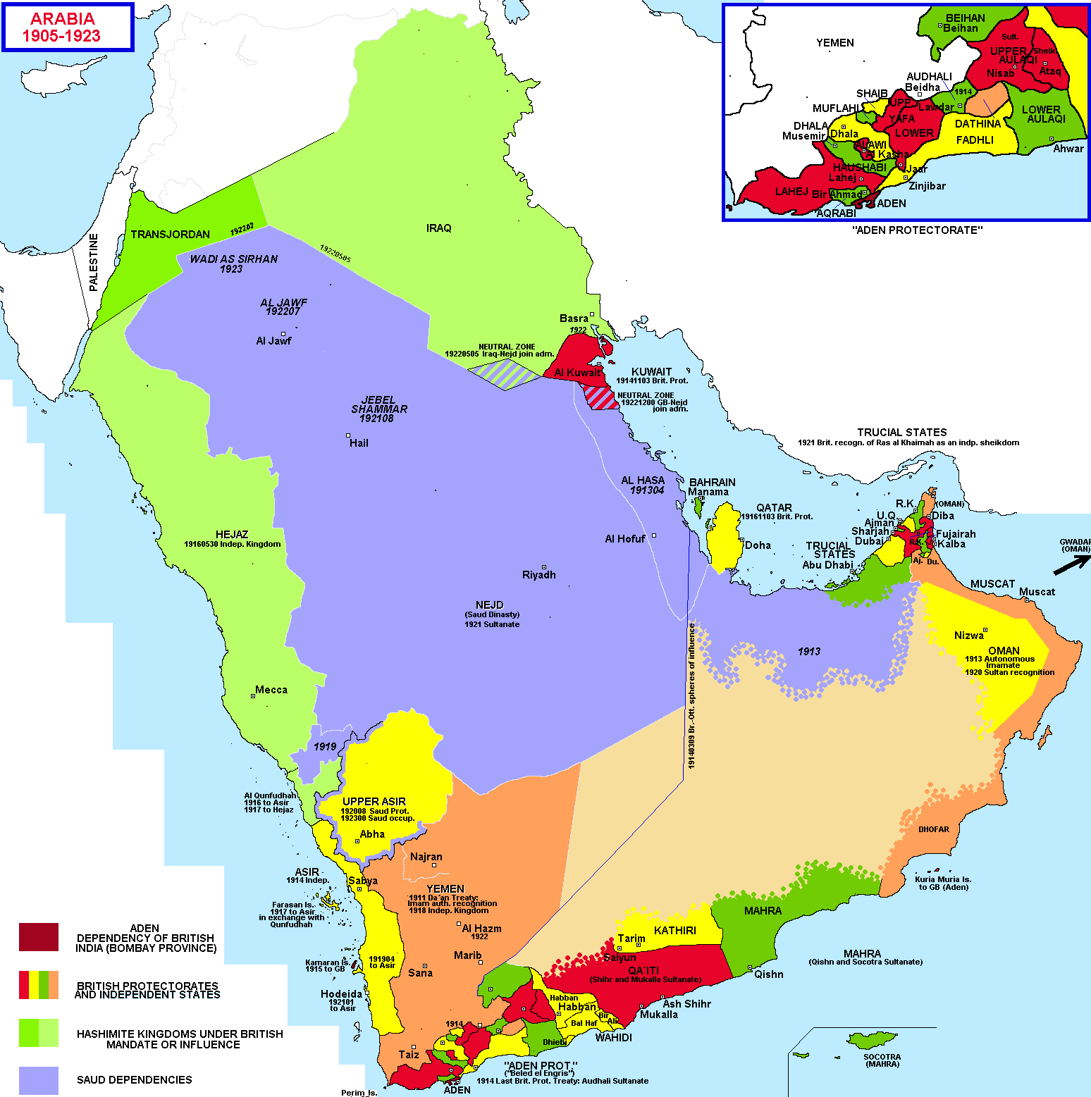 1920년대 아라비아 반도 지도