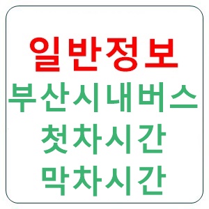 부산 시내버스 첫차시간 막차 시간표
