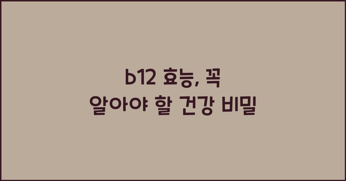 b12 효능