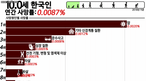  한국인 사망원인 (2018년 기준)