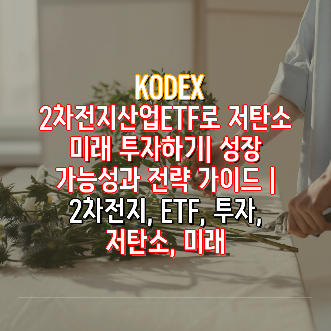  KODEX 2차전지산업ETF로 저탄소 미래 투자하기 