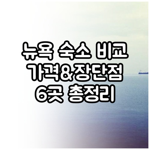 뉴욕 숙소 6곳 가격 비교 장단점 총
