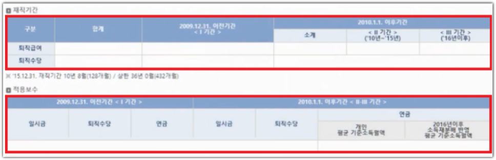 재직기간-적용보수확인