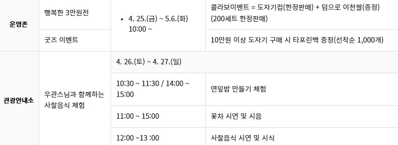 이천 도자기축제 체험 프로그램&amp;#44; 주차장 2025