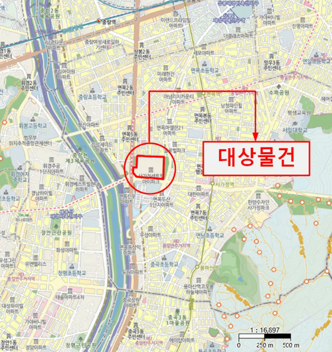 7호선 역세권 신축 아파트 경매, 사가정 센트럴아이파크 경매, 2023타경109664 관련 사진