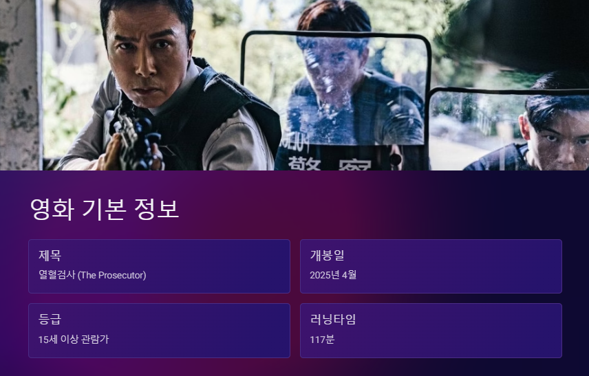 영화 열혈검사 기본 정보 사진