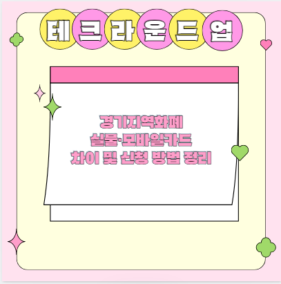 경기지역화폐 실물·모바일카드 차이 및 신청 방법 정리