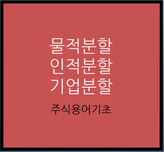 물적분할 인적분할 이란