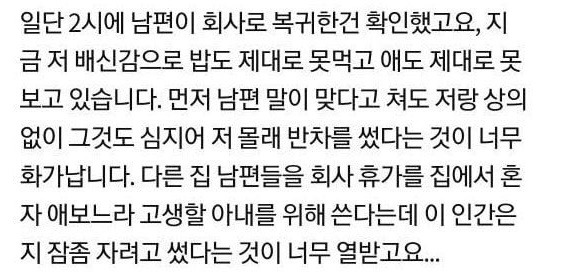 남편이 저 몰래 반차쓰고 모텔갔다가 걸렸어요 7