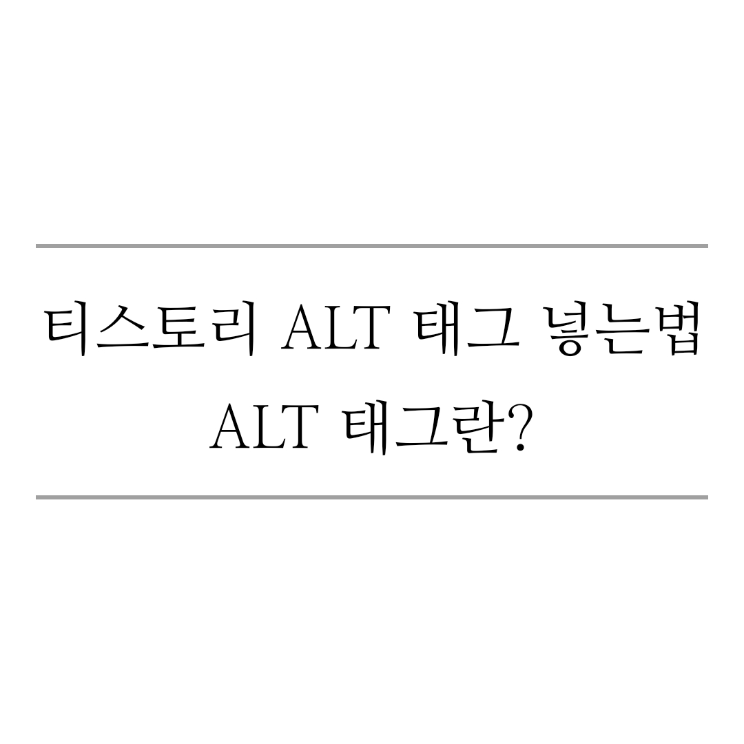  티스토리 Alt 태그 넣는 방법, Alt 태그란? Alt 태그를 하는 이유는?