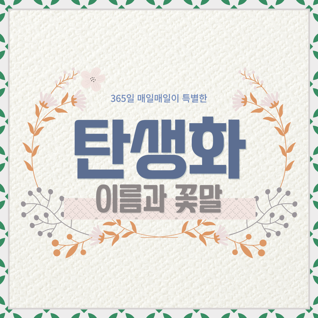  365일 탄생화 이름과 꽃말