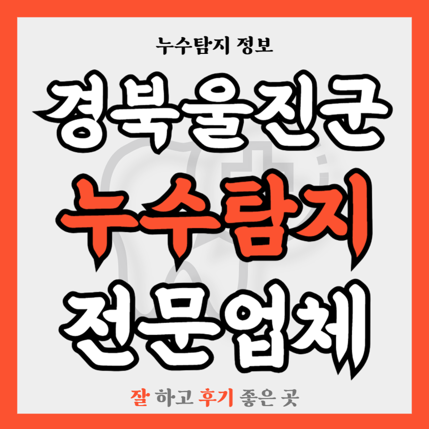 경북 울진군 누수탐지업체 추천