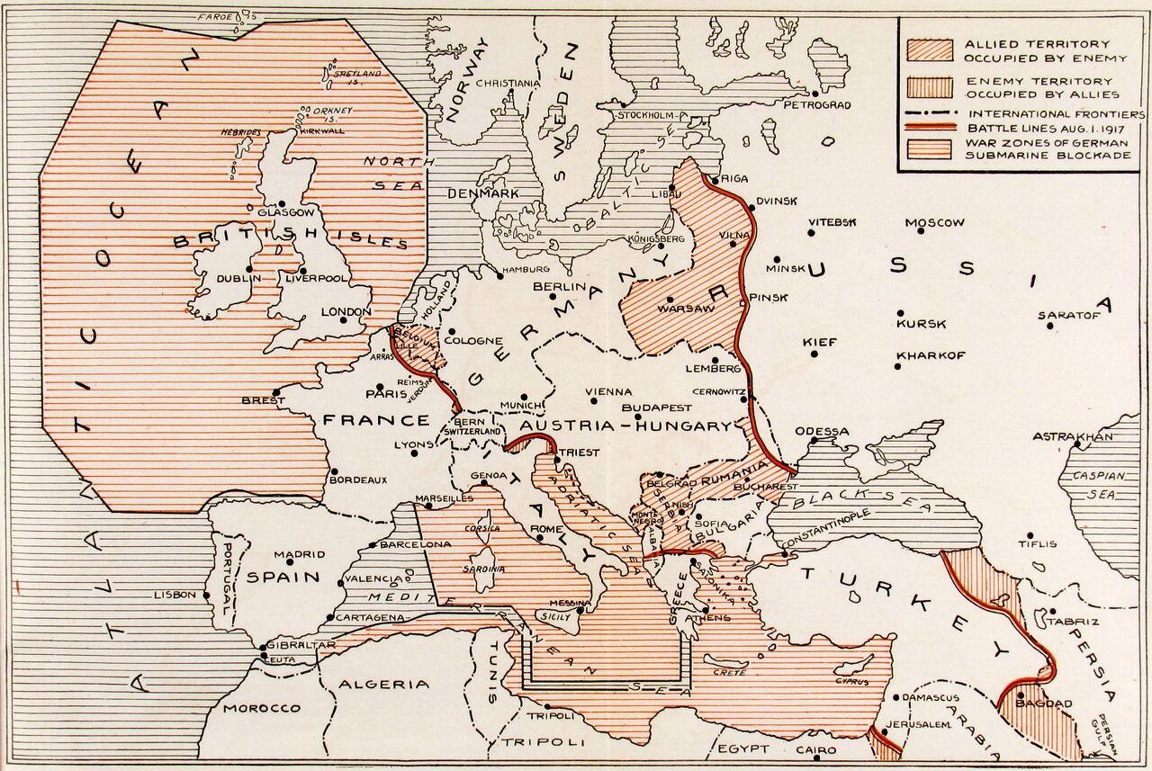 제1차 세계대전 1917년 지도