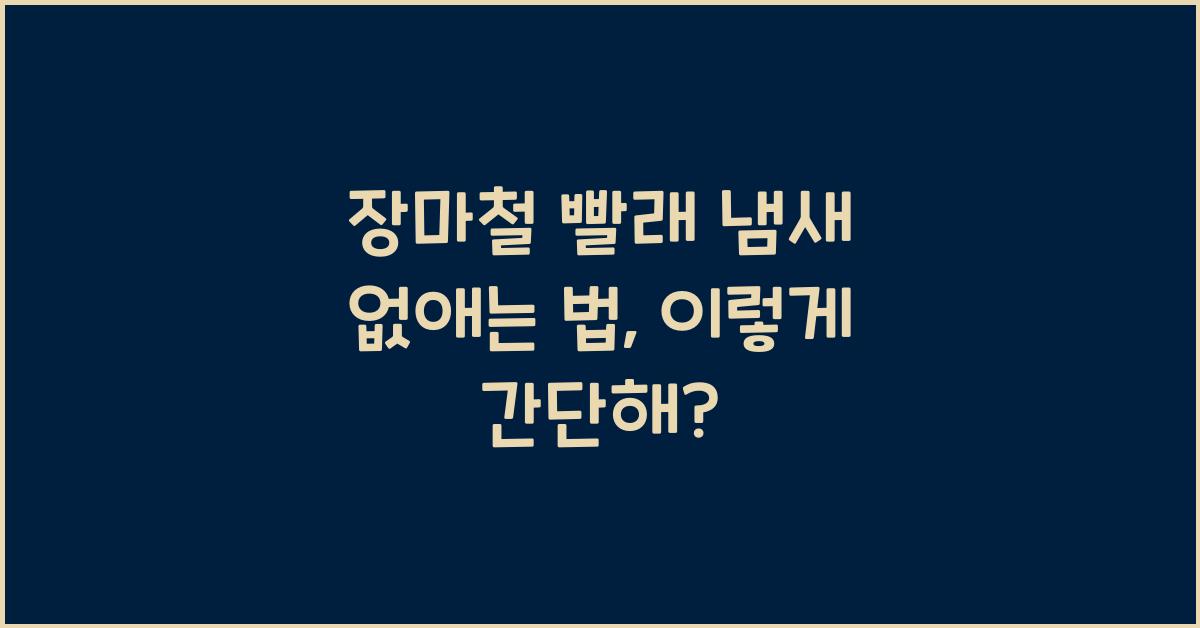 장마철 빨래 냄새 없애는 법