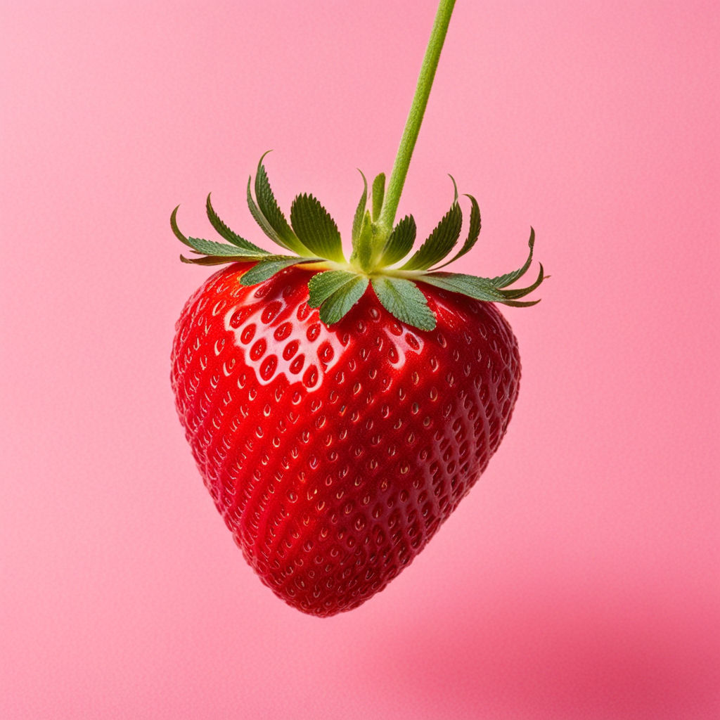 빨간 딸기&#44; 씨와 이파리 (무료 이미지) 1
