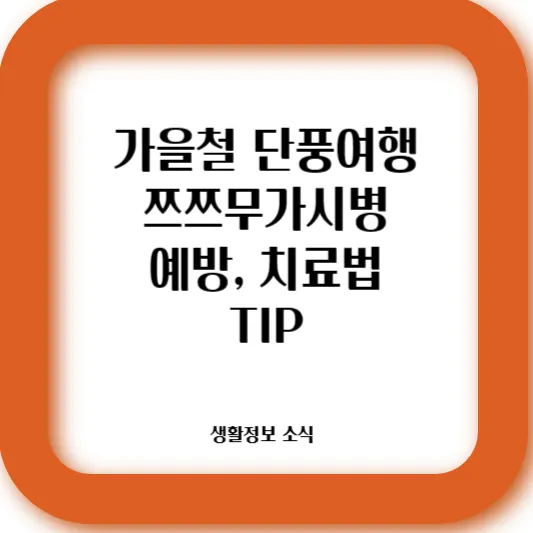 쯔쯔무가시병의 예방과 치료법을 포스팅