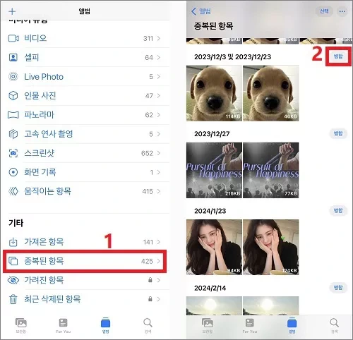 중복사진 관리 팁