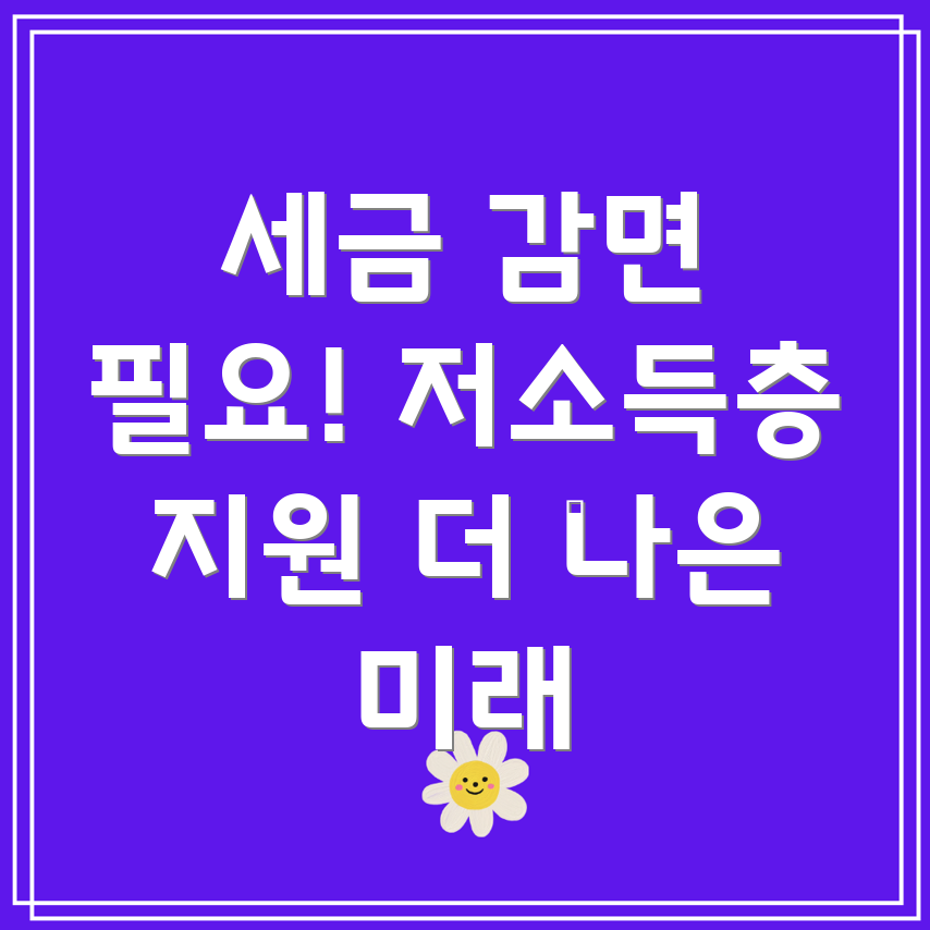 저소득층 세금 감면